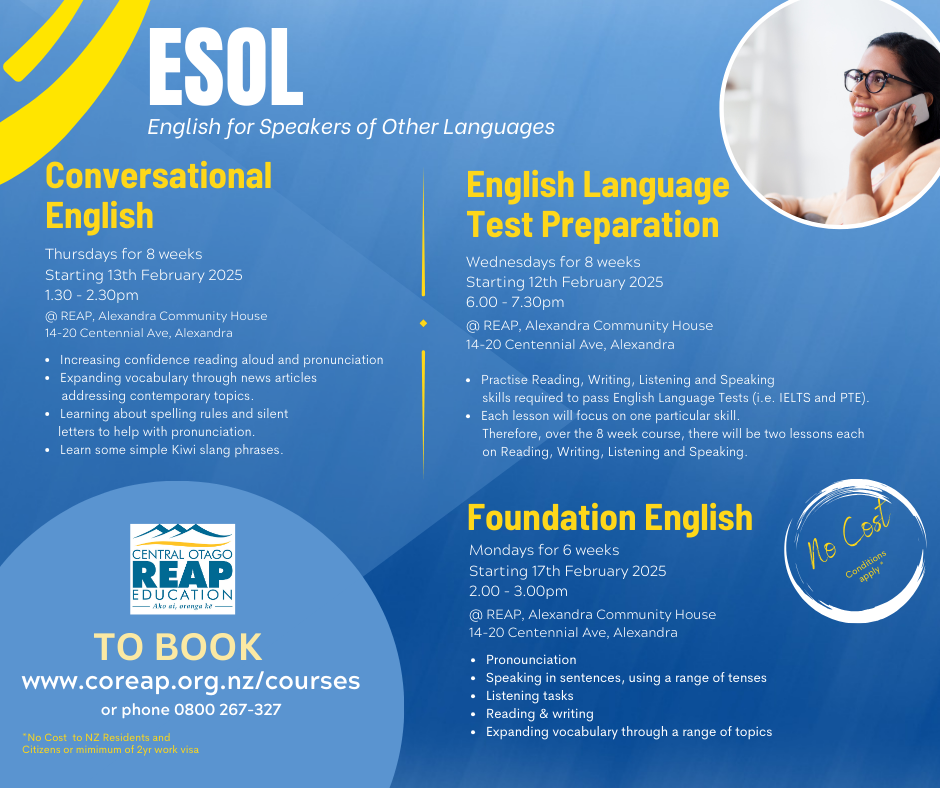 Esol English Classes   All Three Term 1 2025 