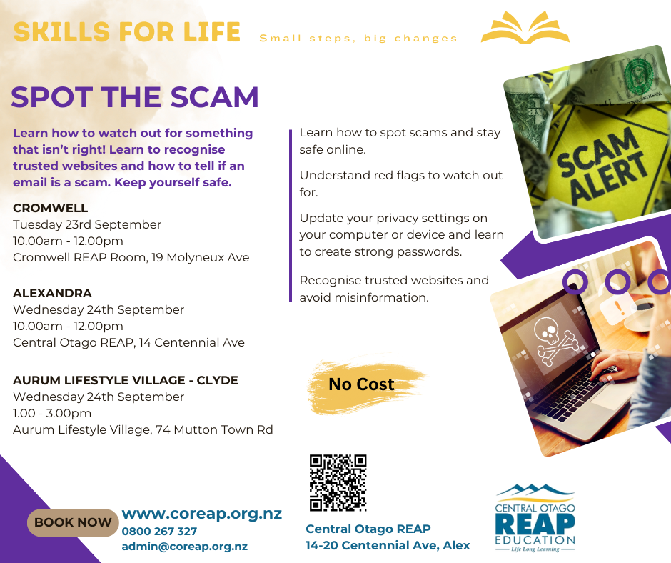 Spot The Scam Cromwell & Alex Facebook Post